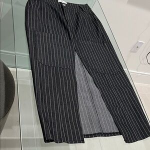 Women’s black and white striped long skirt